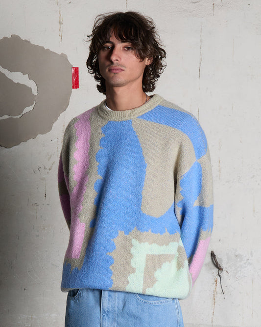 Maglione Fa Carrau fantasia rosa/beige/celeste