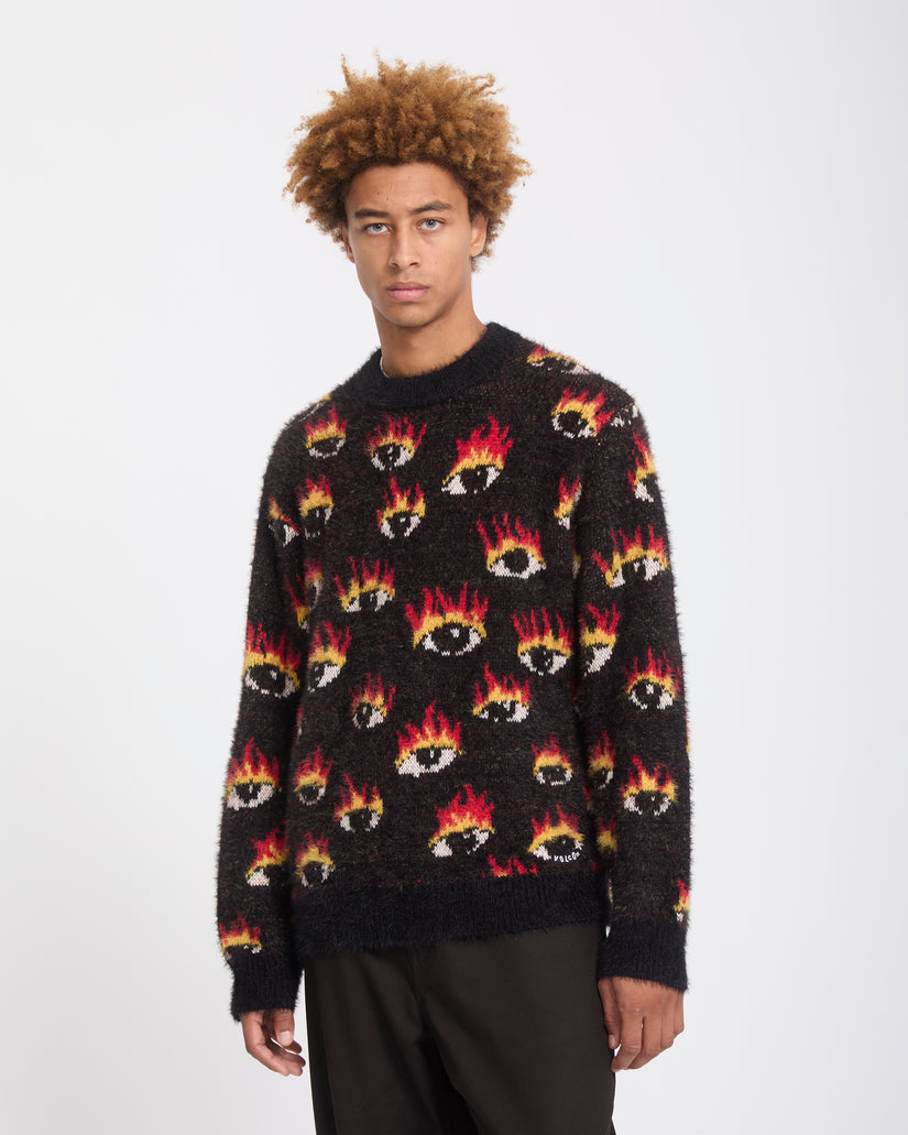 Maglione Fa Ozzy con gli occhi nero