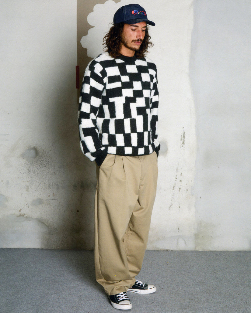 Maglione Fa Carrau fantasia bianco/nero