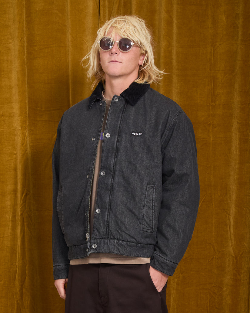 Giacca Stonewash in denim nero