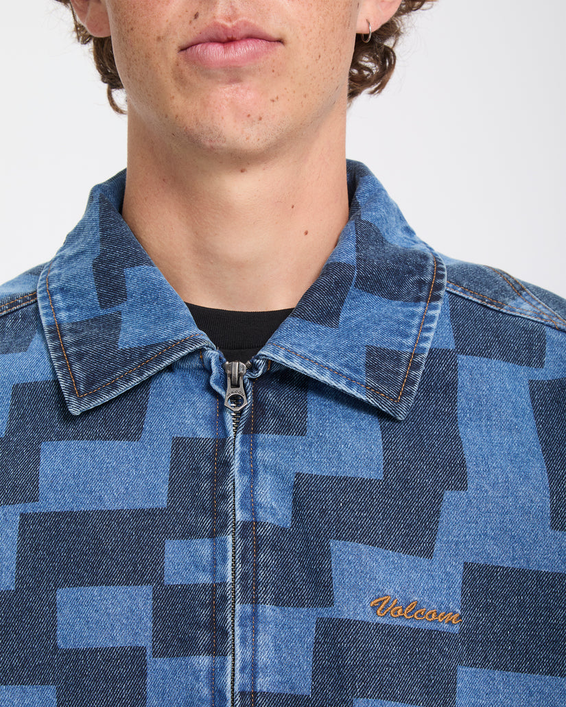 Giacca Fa carrau in denim fantasia