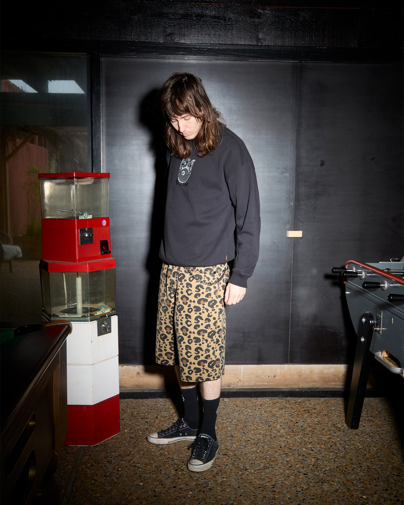 Pantaloncini Chillow denim leopardato