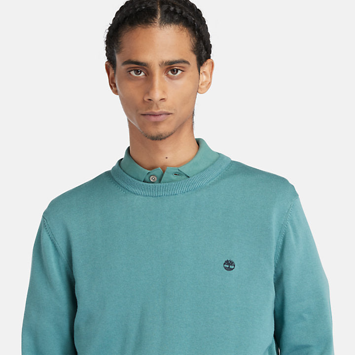 Maglione Williams River girocollo verde acqua