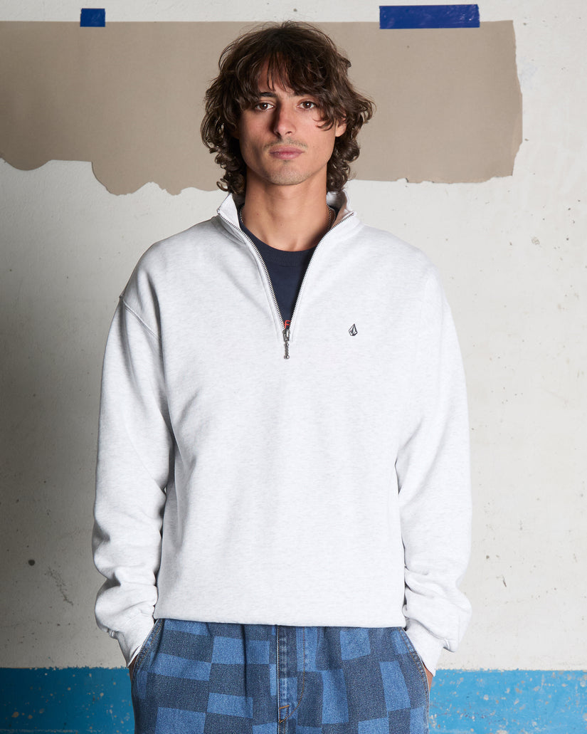 Felpa Single stone 1/4 zip girocollo grigio