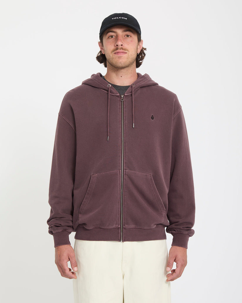 Felpa Single stone full zip con cappuccio bordeaux