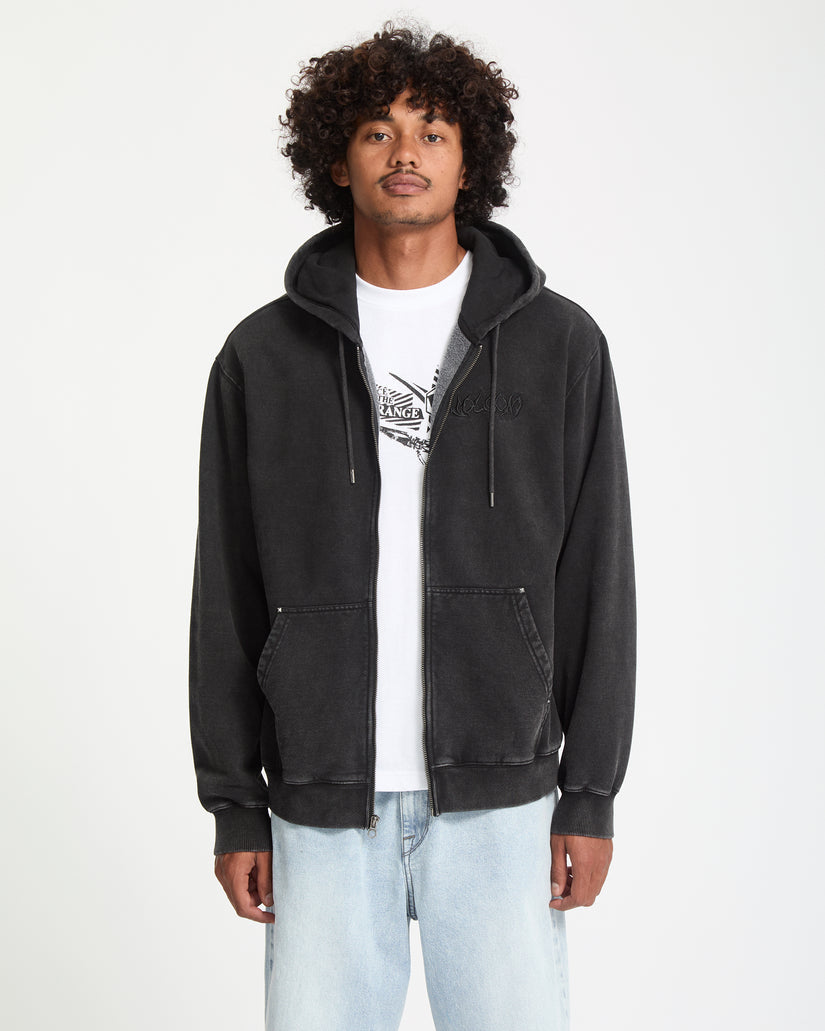 Felpa Studder full zip con cappuccio grigio topo
