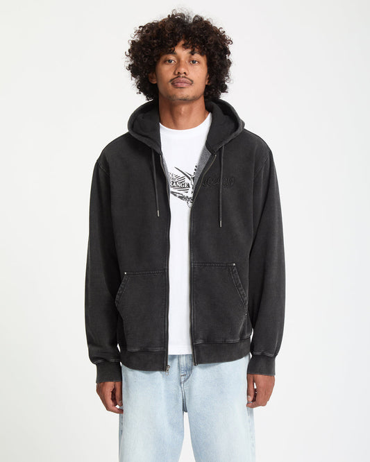 Felpa Studder full zip con cappuccio grigio topo