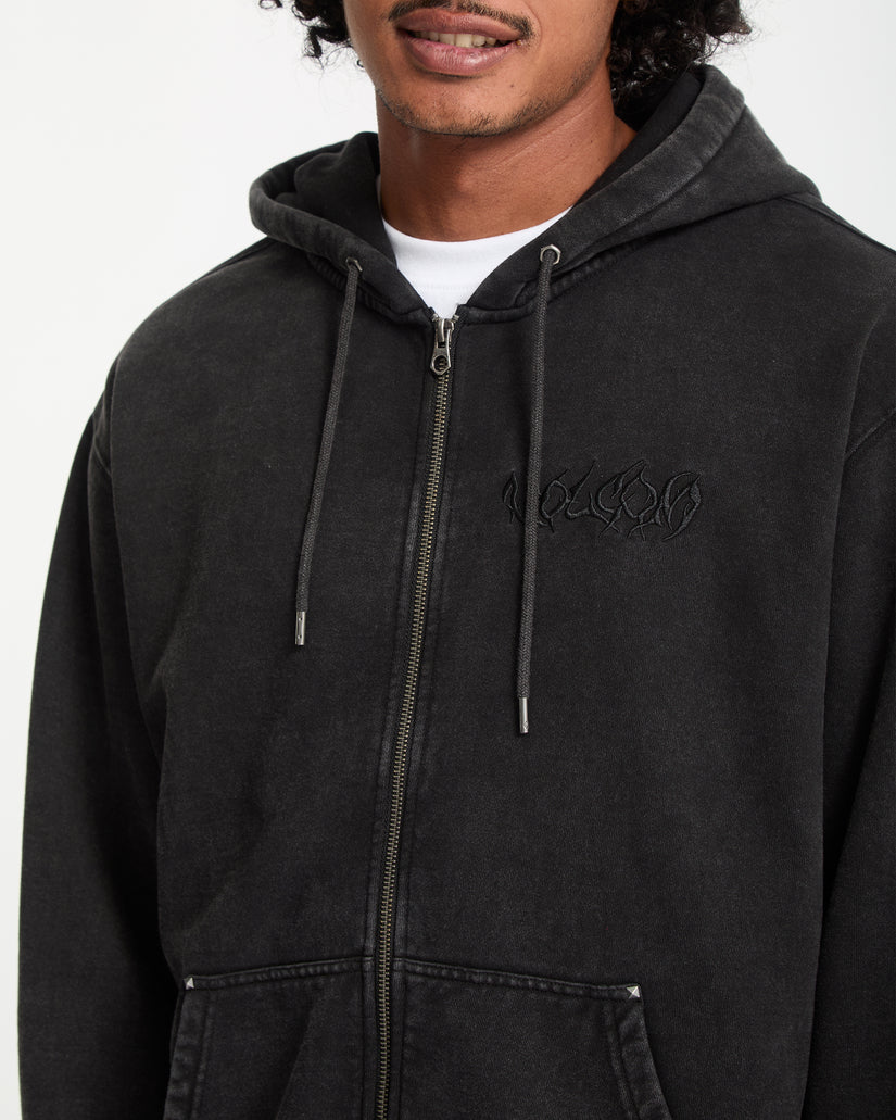 Felpa Studder full zip con cappuccio grigio topo