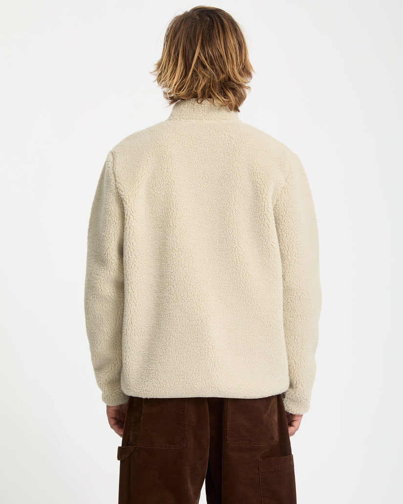Felpa Muzzer sherpa full zip girocollo panna