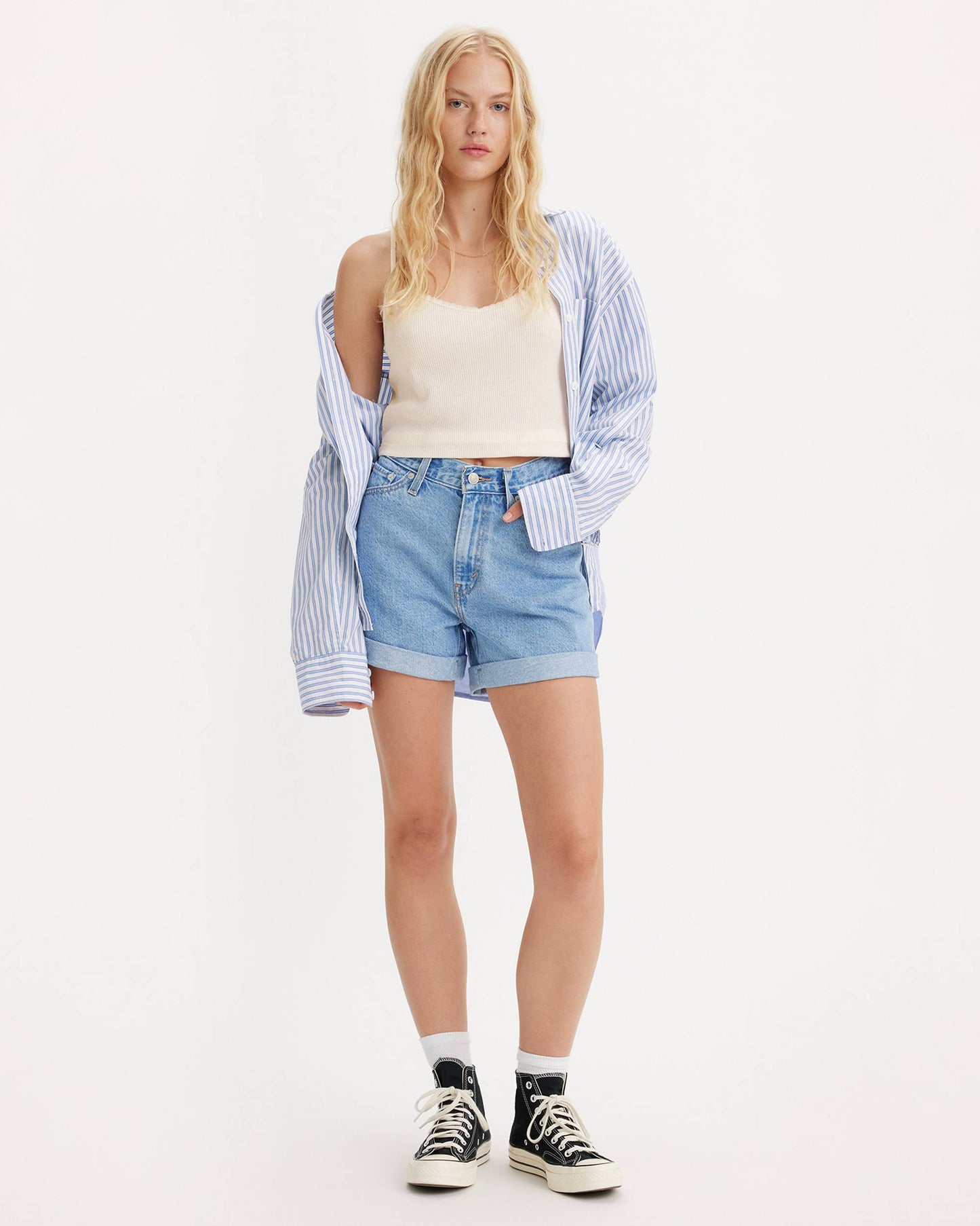 Pantaloncini 80's mom denim chiaro
