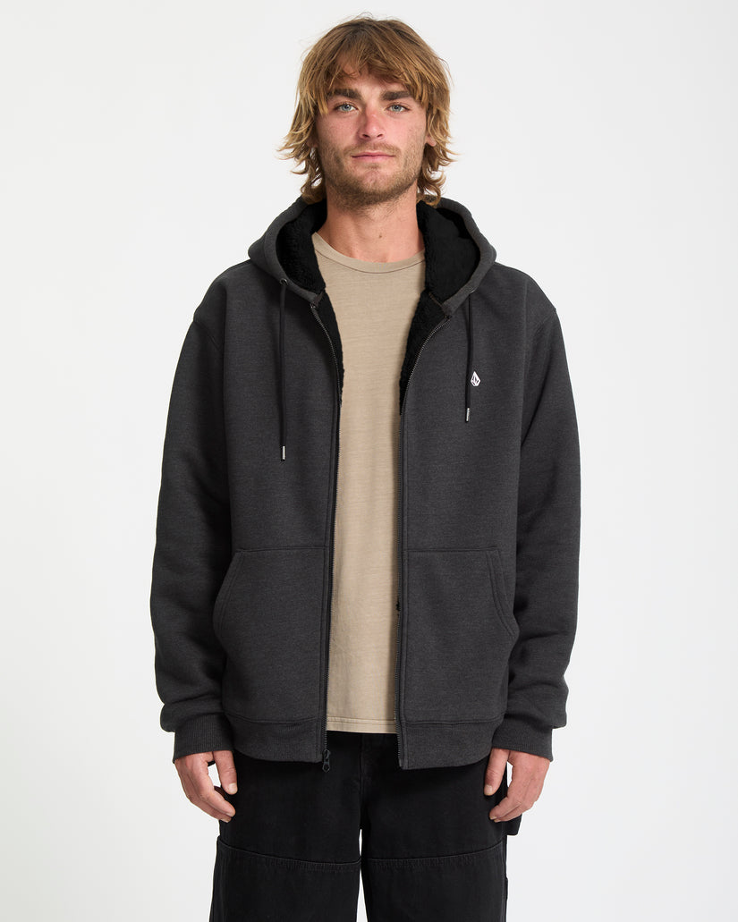 Felpa Single stone full zip con cappuccio nero