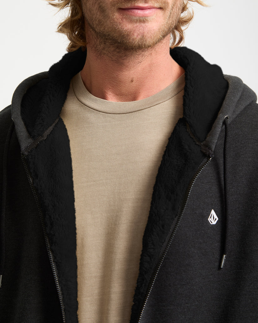 Felpa Single stone full zip con cappuccio nero