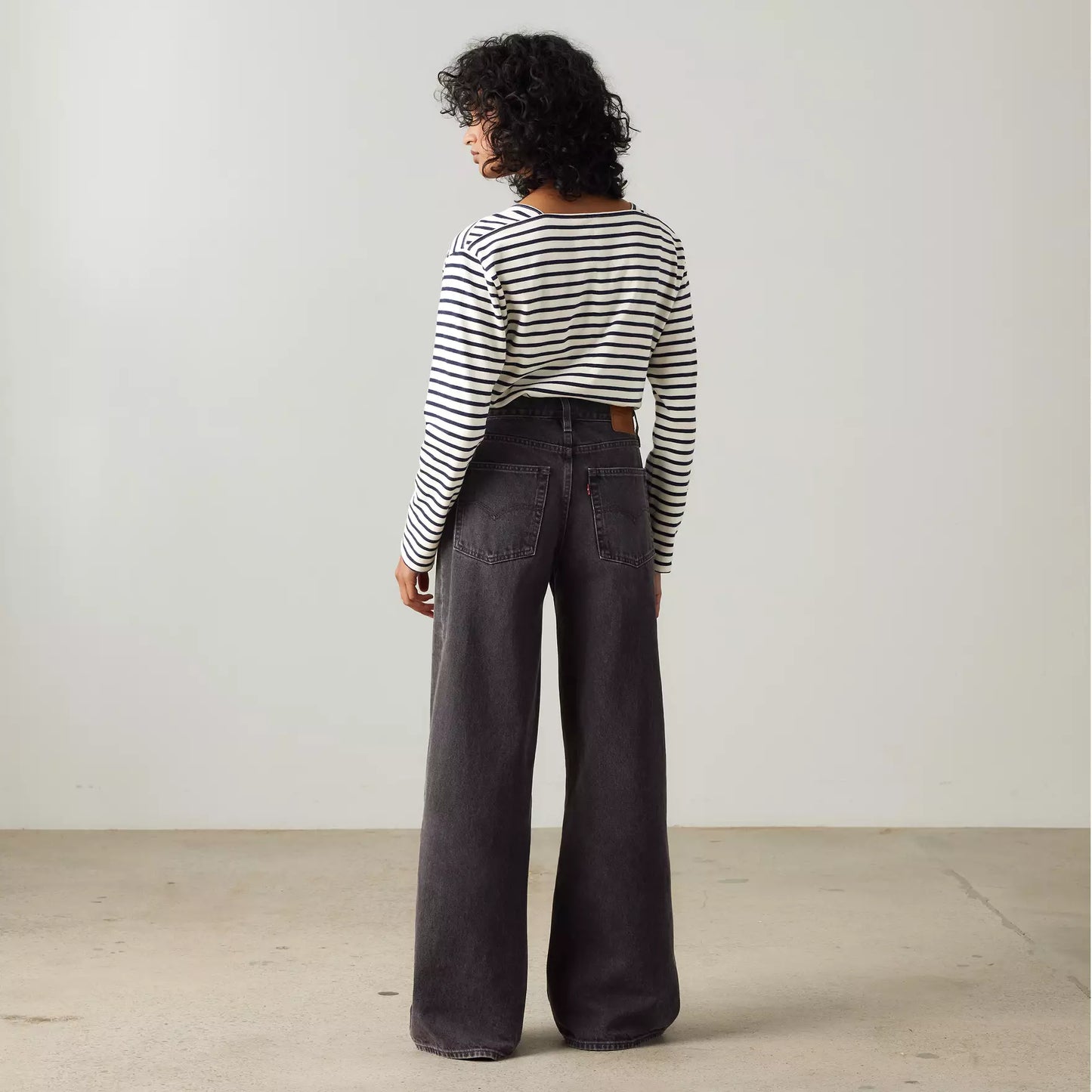 Jeans XL Straight con cinta nero