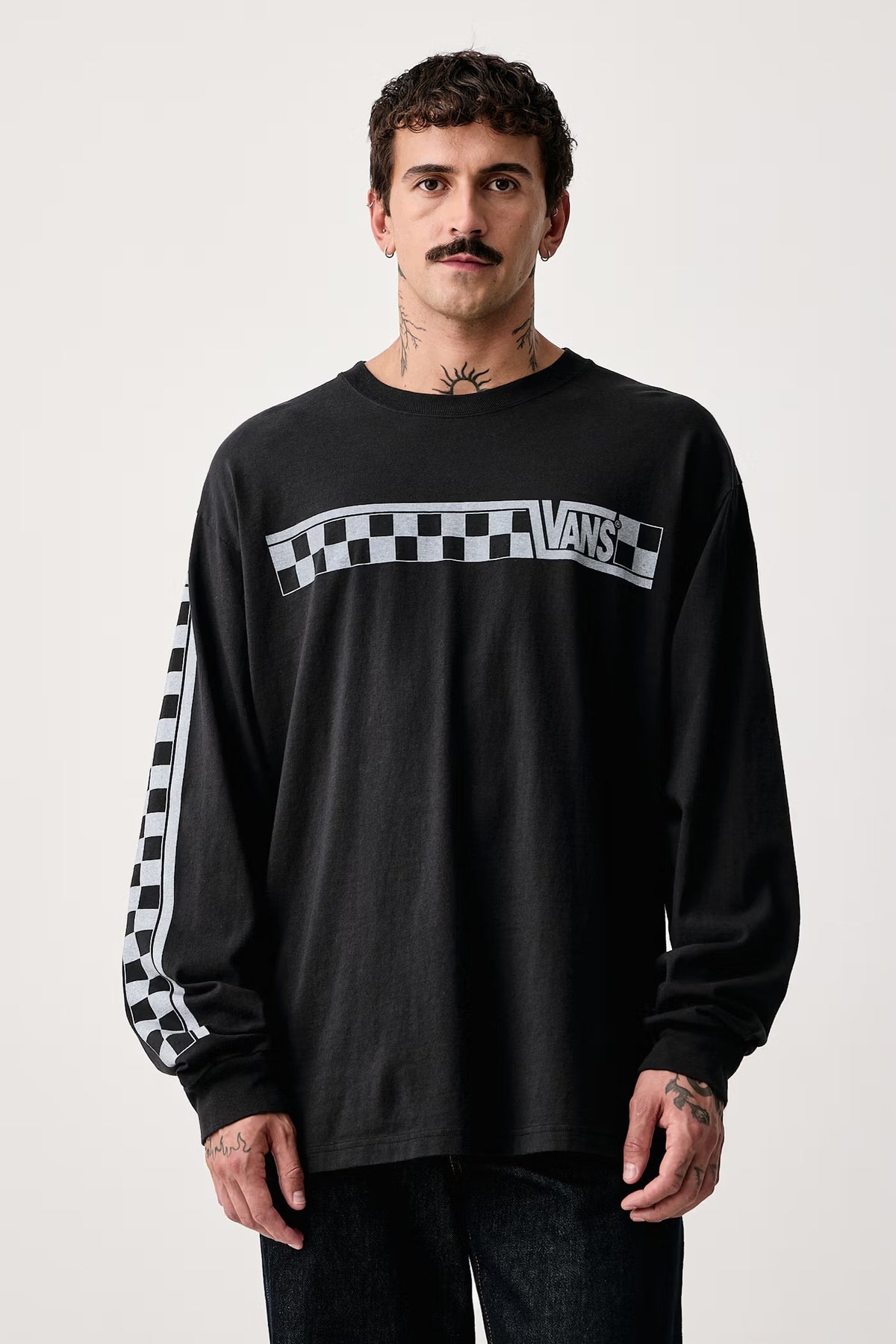 T-shirt Rancing a manica lunga nero