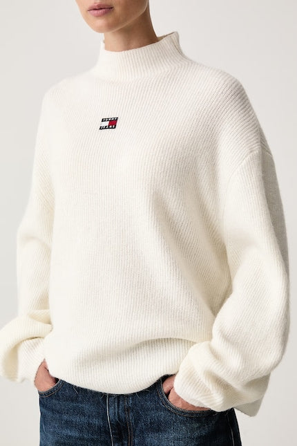 Maglioncino Tommy Jeans relaxed bianco