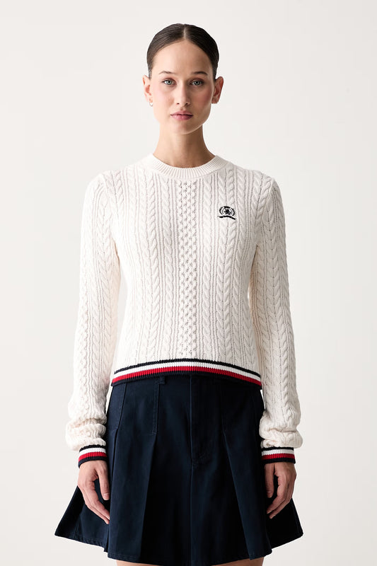 Maglioncino in cotone Tommy Jeans bianco