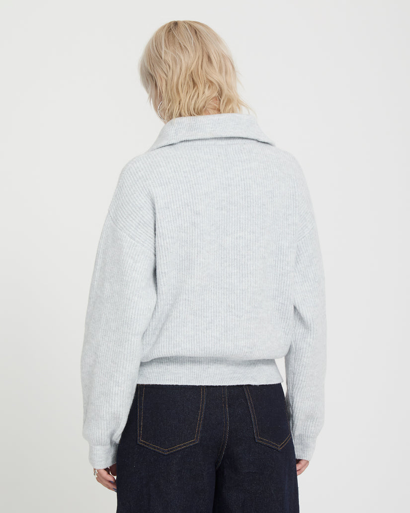 Maglione Voltrane 1/4 zip grigio