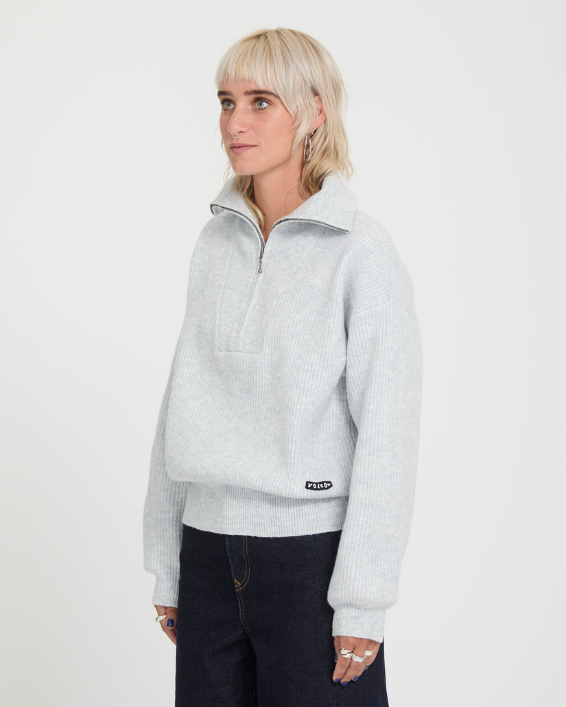 Maglione Voltrane 1/4 zip grigio
