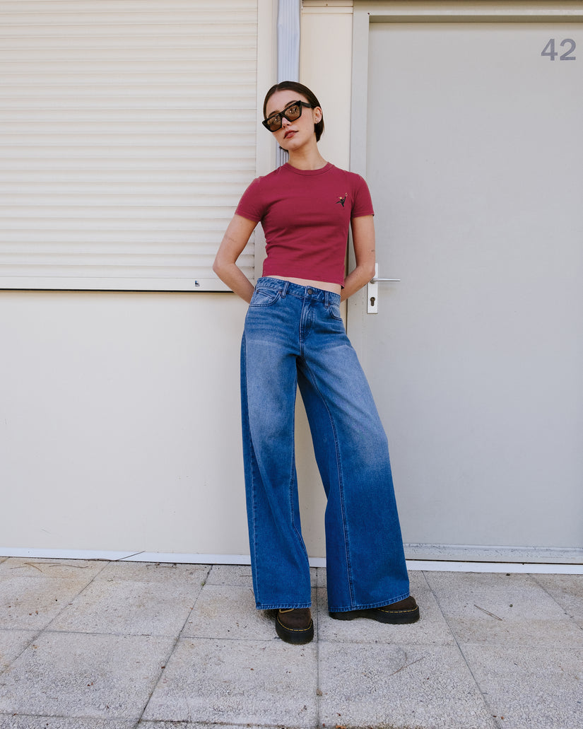 Jeans Stoned boyfriend in denim blu