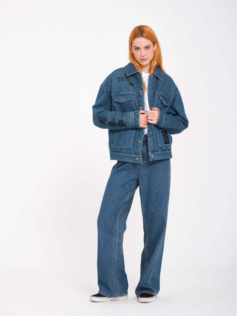 Jeans Stoned high rise scuro