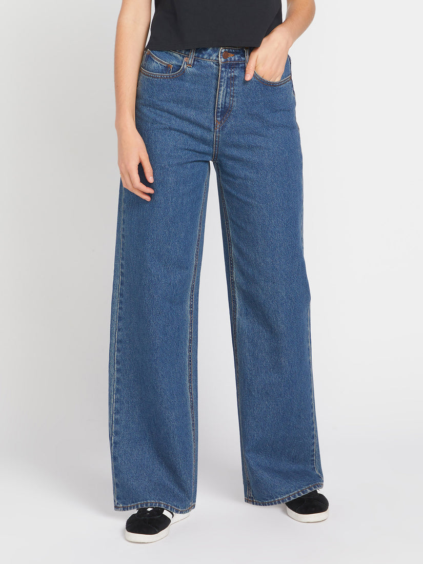 Jeans Stoned high rise scuro