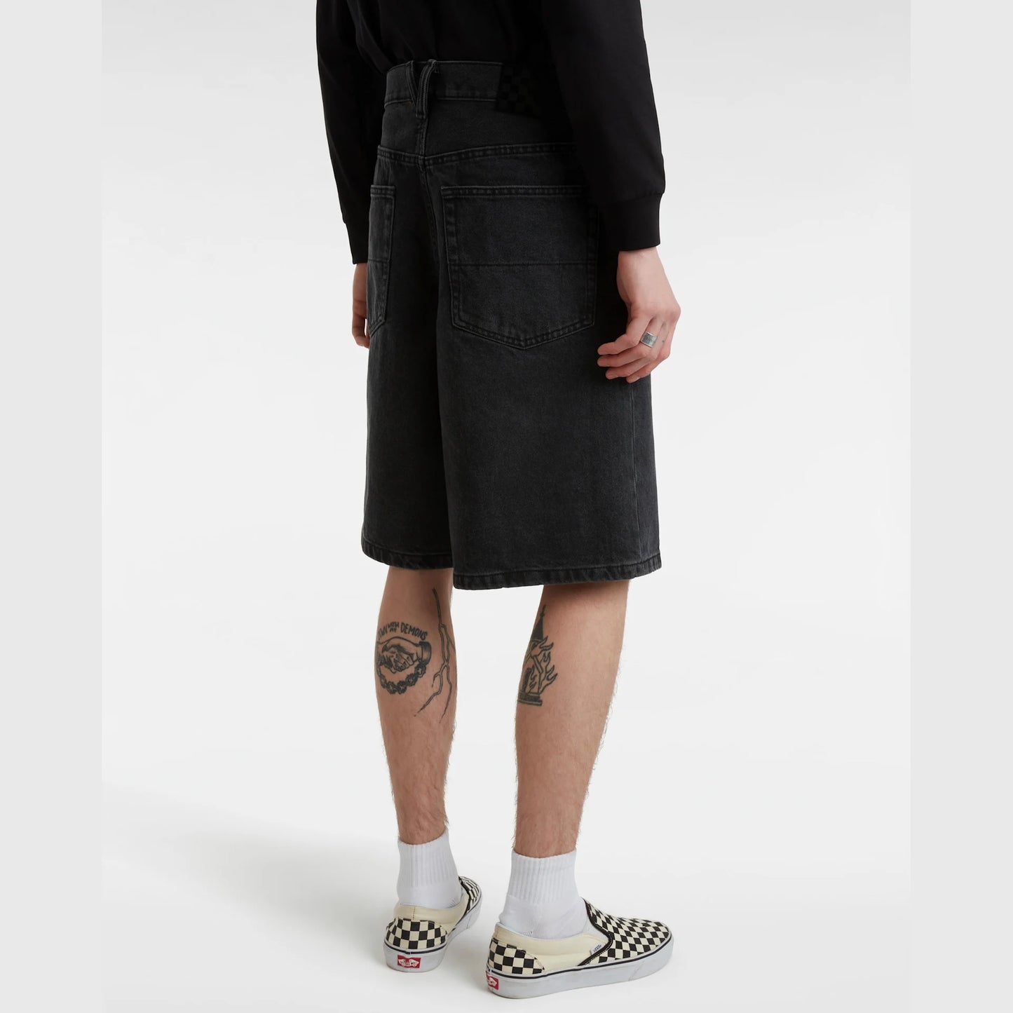 Pantaloncini Check-5 denim nero