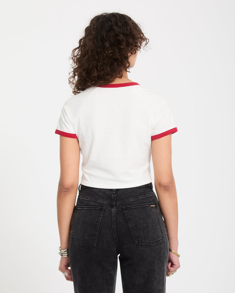 T-Shirt Mickey mason crop panna