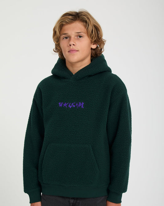 Felpa Toogoat sherpa con cappuccio verde - 8/14 ANNI
