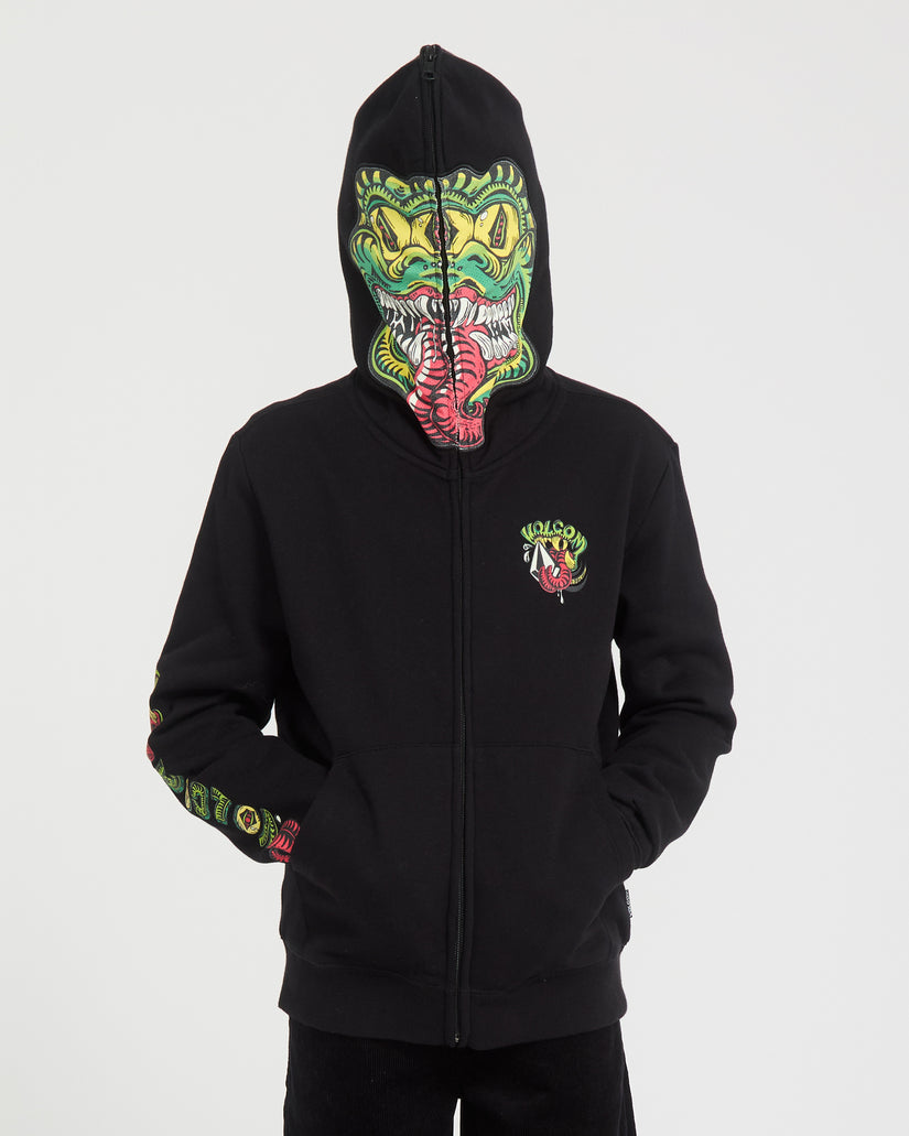 Felpa Snaky full zip con cappuccio nero - 8/14 ANNI