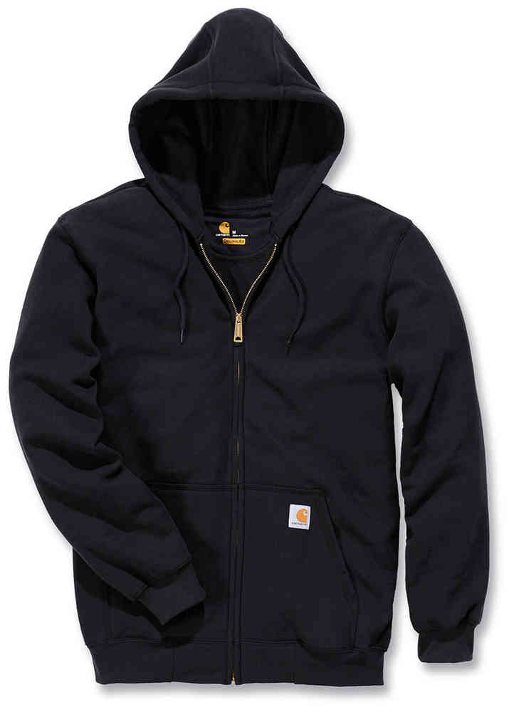 Felpa Midweight full zip con cappuccio nero