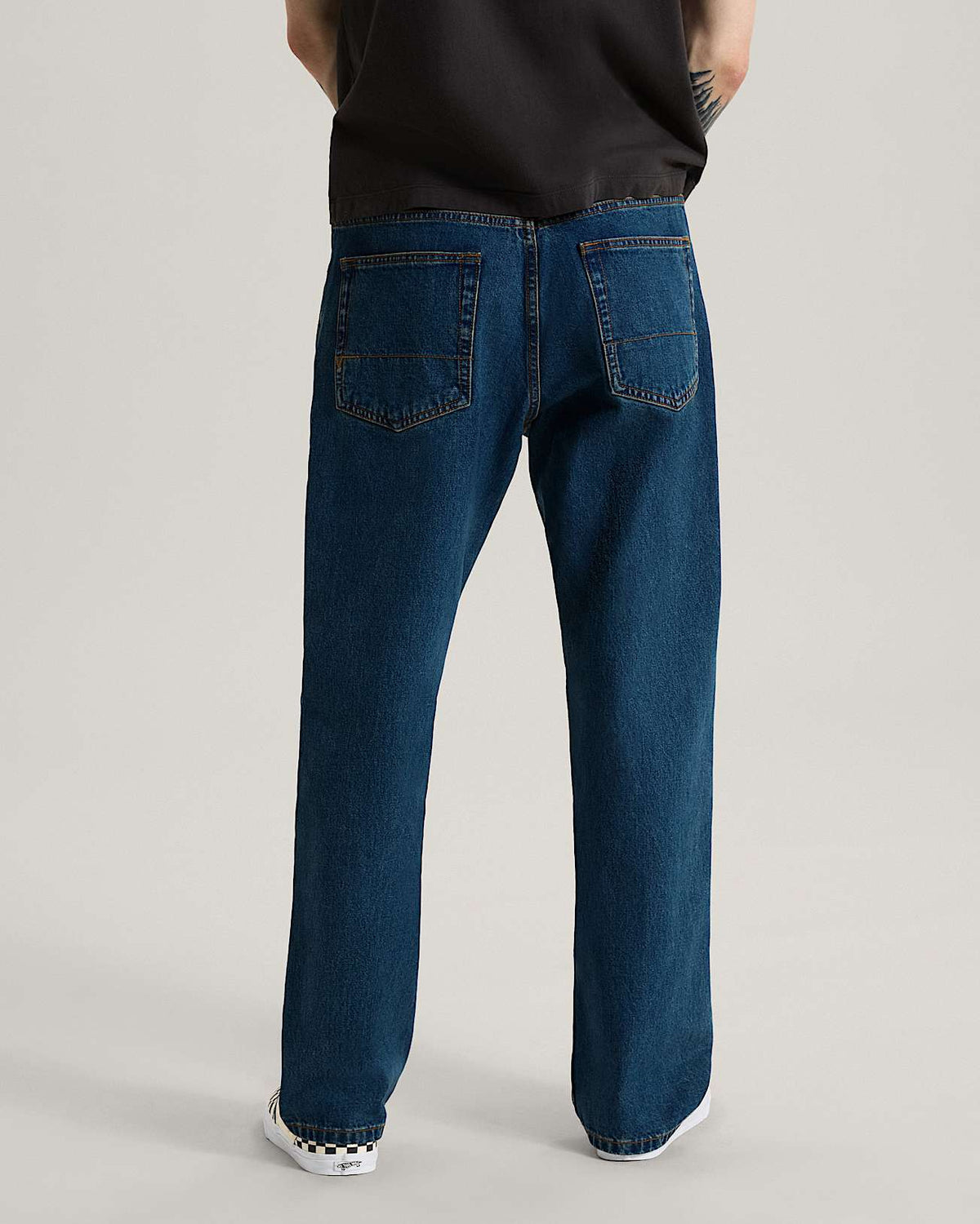 Jeans Check 5 straight in denim blu