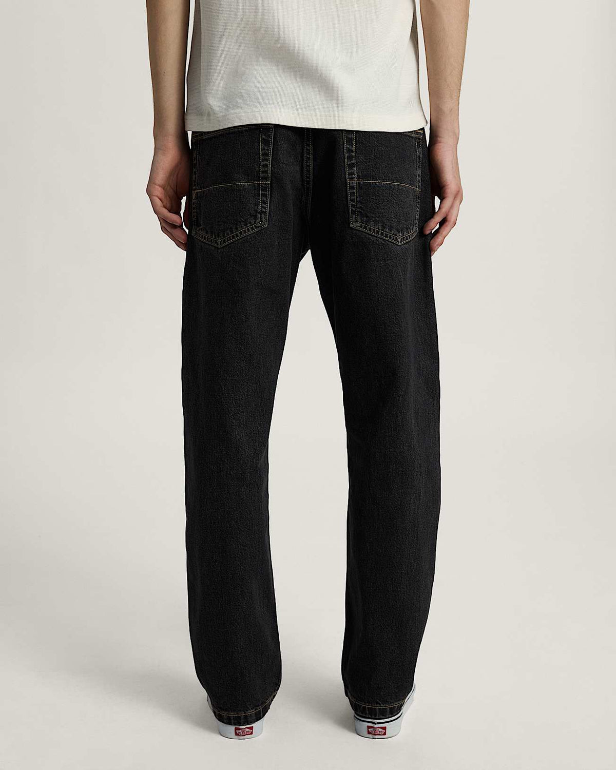 Jeans Check 5 straight in denim nero