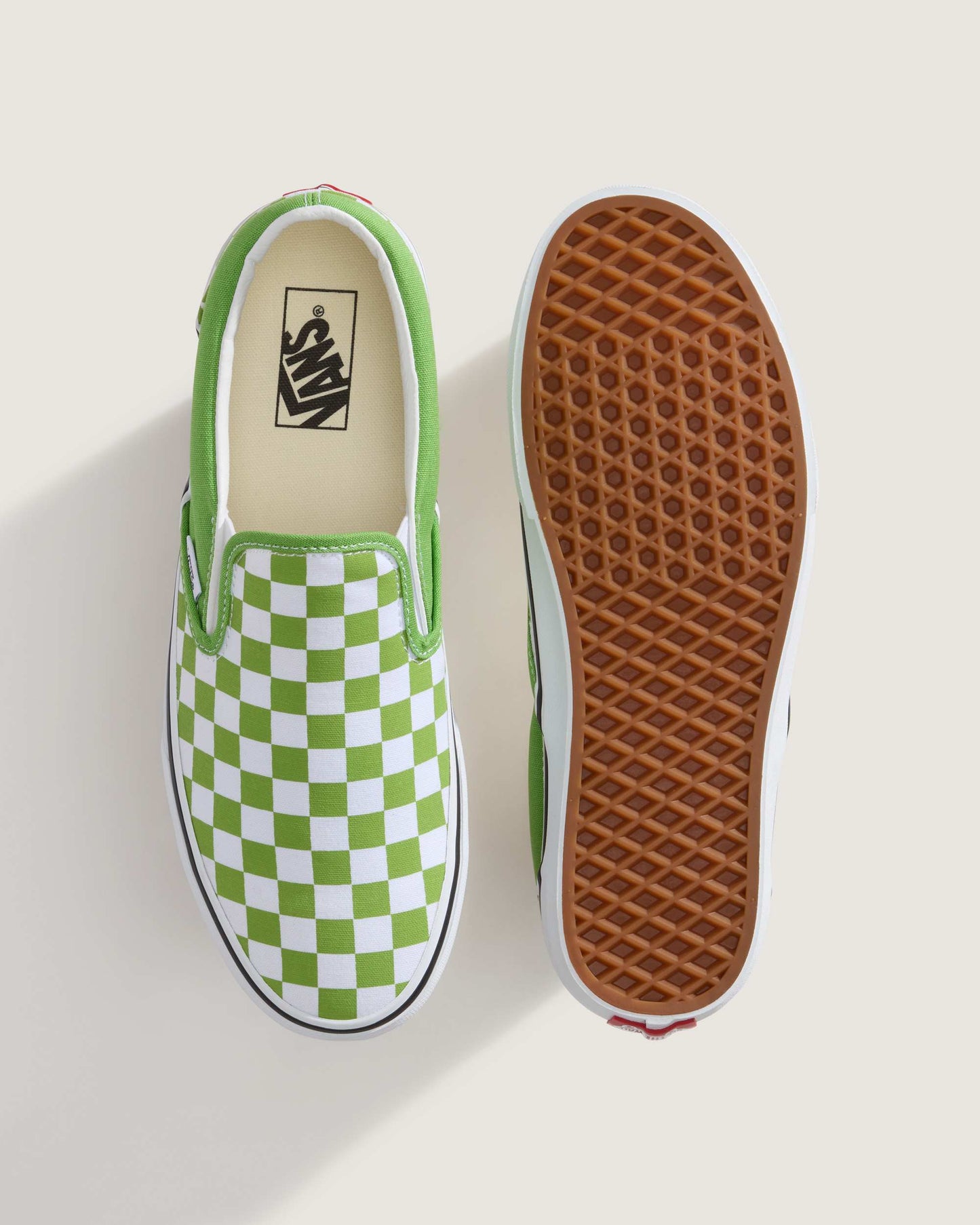 Vans Slip on checkerboard scacchi bianco/verde