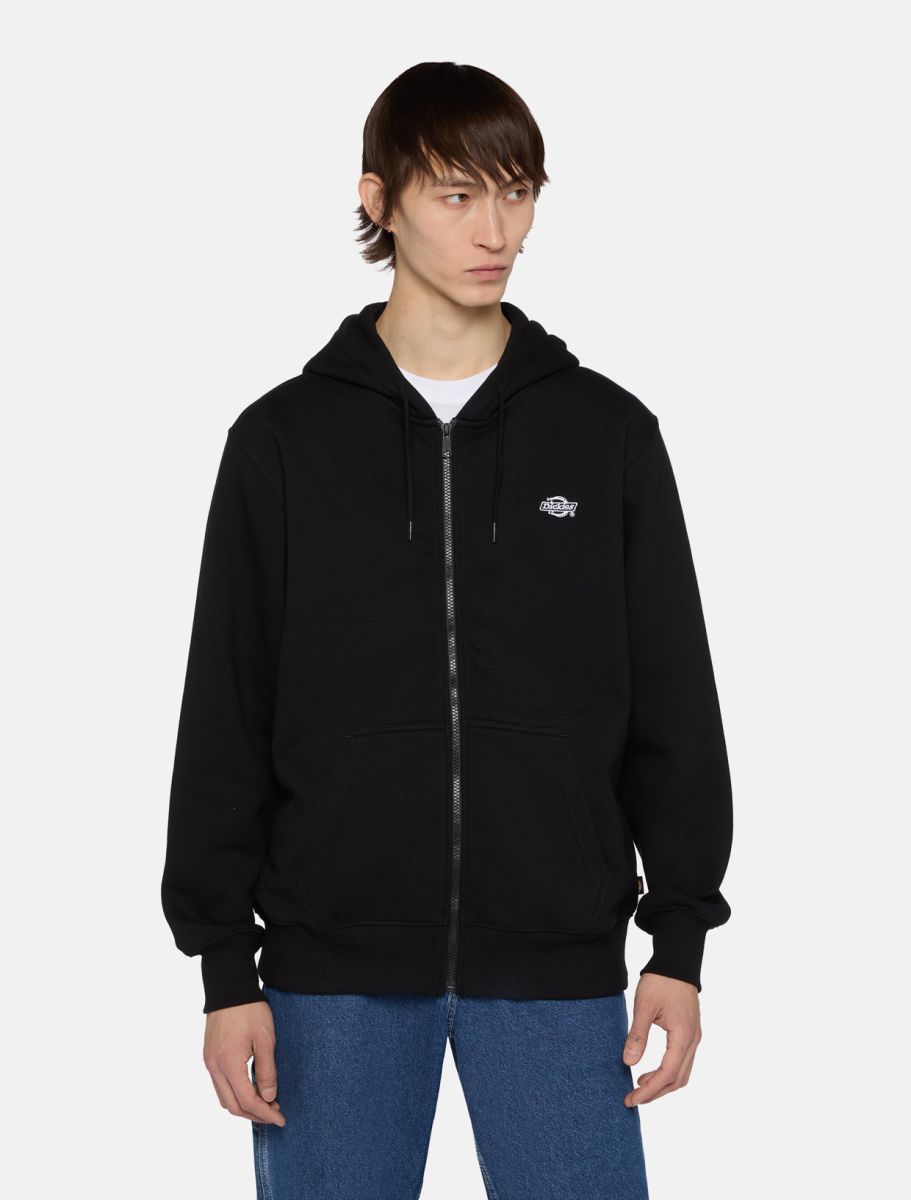 Felpa Summerdale full zip con cappuccio nero