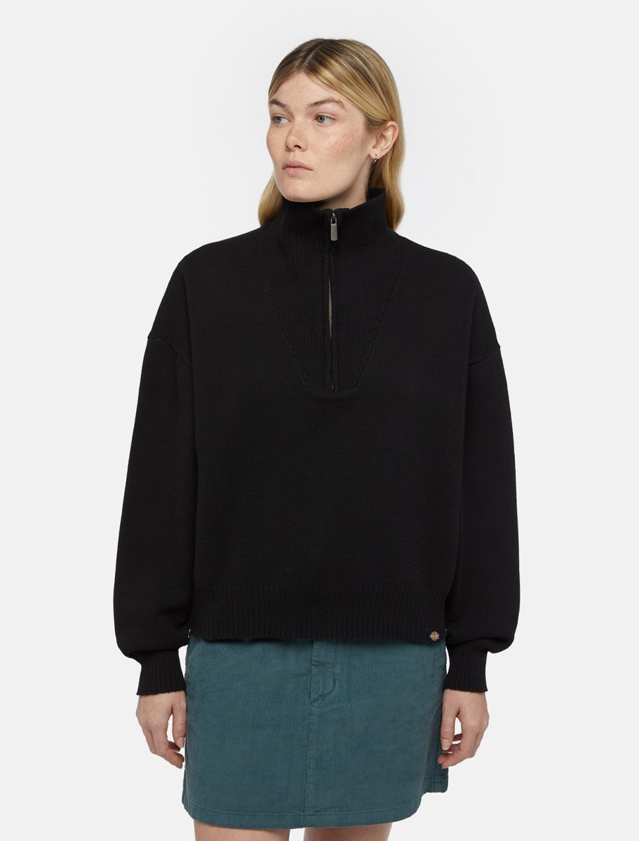 Maglione East Helena 1/4 zip nero