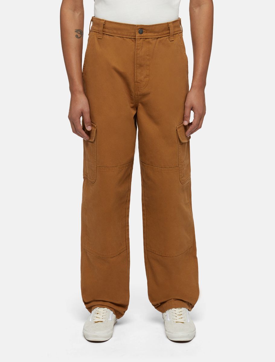 Pantalone Duck cargo in canvas tabacco