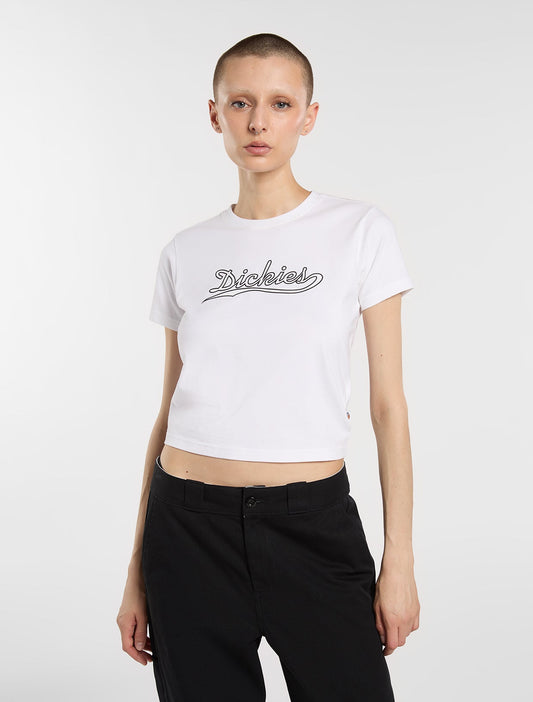 T-shirt Loose wave crop bianco