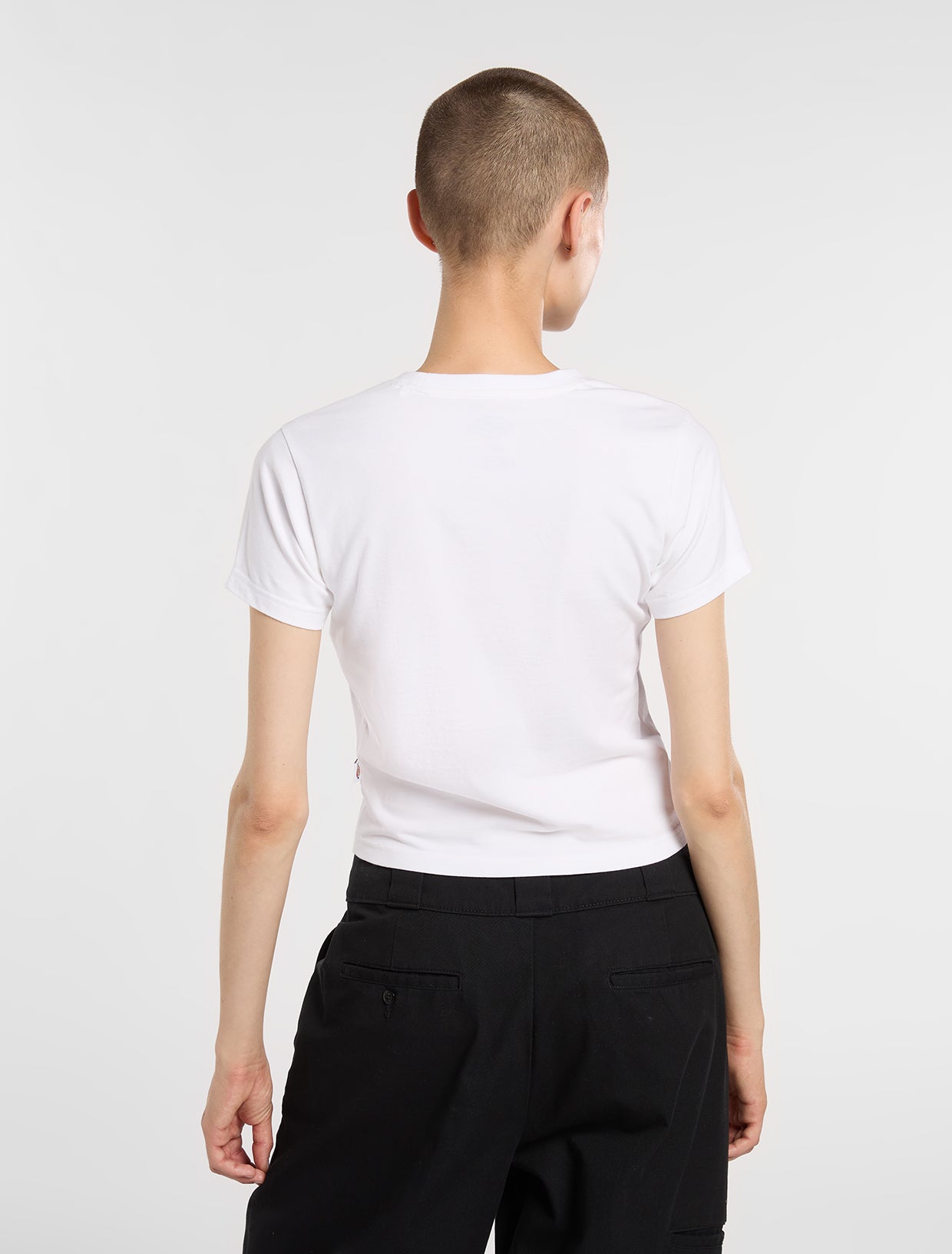 T-shirt Loose wave crop bianco