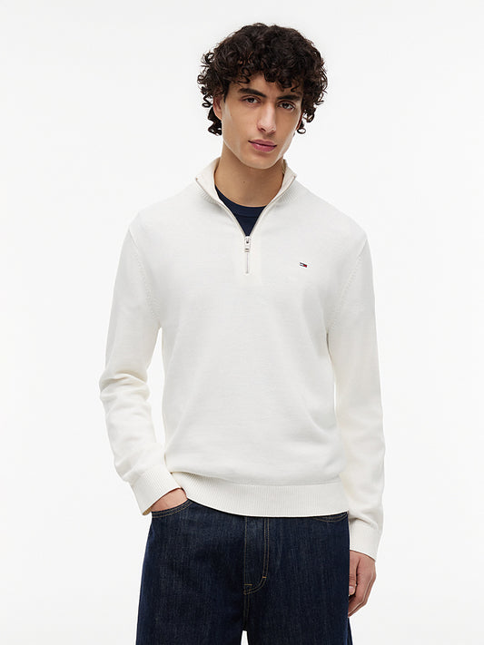 Pullover Tommy slim bianco