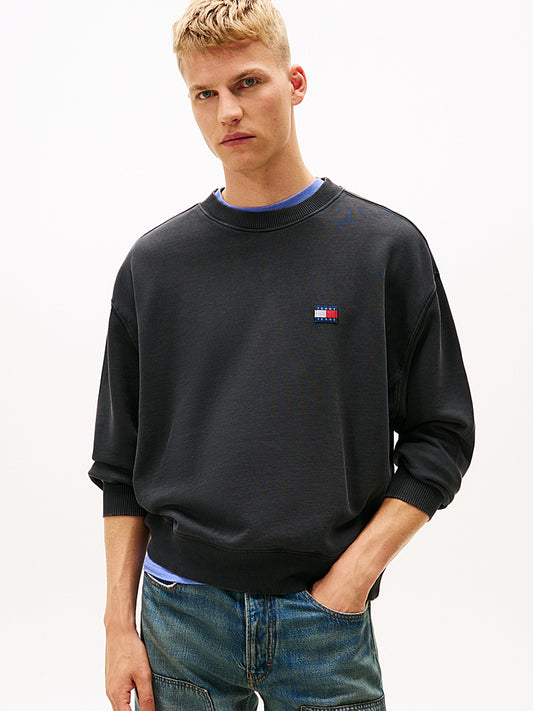 Felpa Tommy jeans girocollo nero