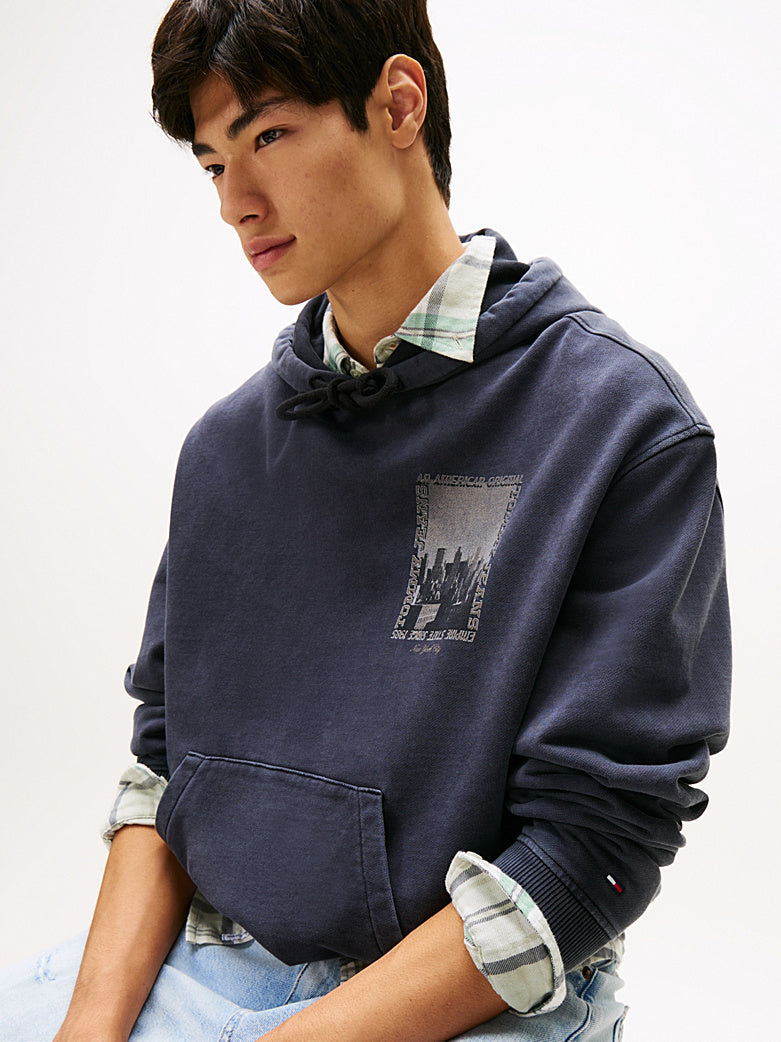 Felpa Tommy jeans 90S con cappuccio nero