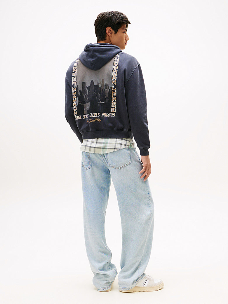 Felpa Tommy jeans 90S con cappuccio nero