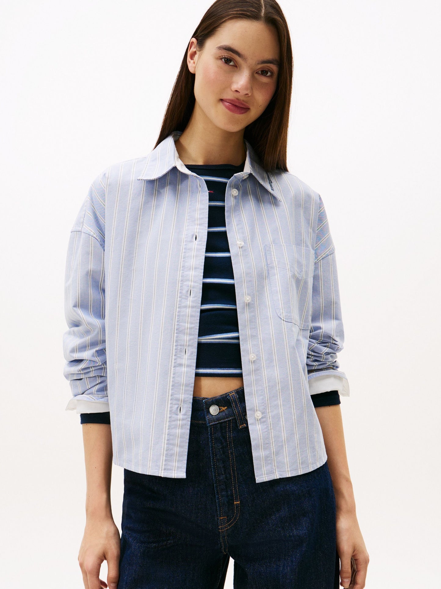 Camicia Okford crop a righe