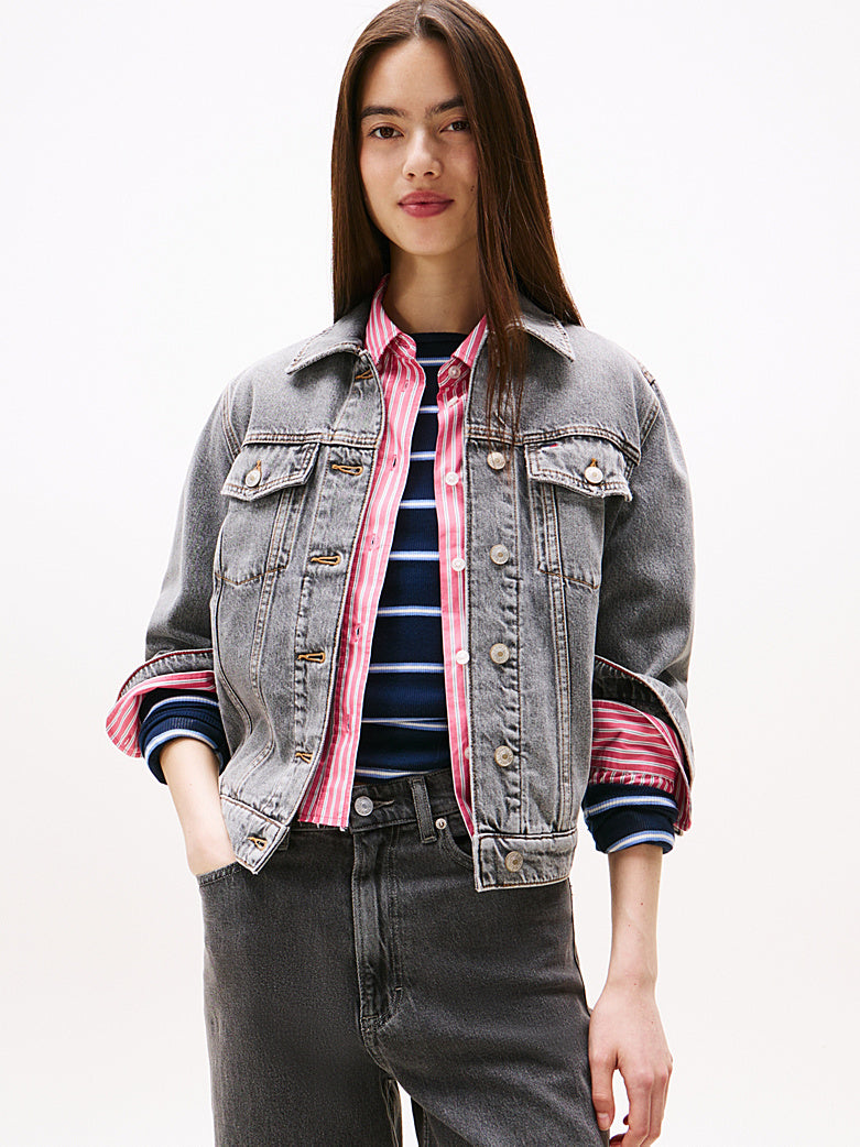 Giacca Tommy jeans in denim grigio