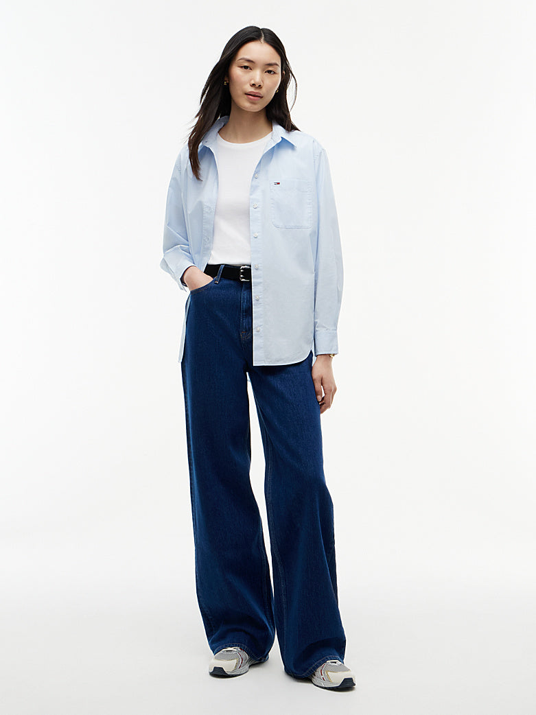 Jeans Claire wide fit a vita alta in denim blu
