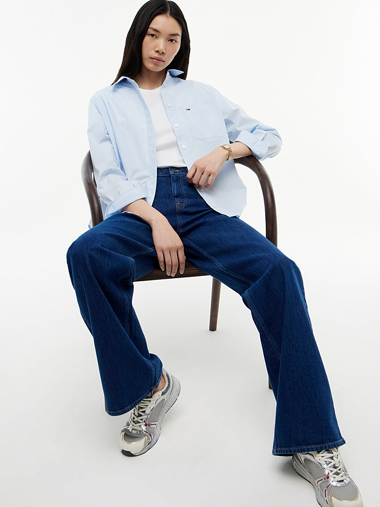 Jeans Claire wide fit a vita alta in denim blu