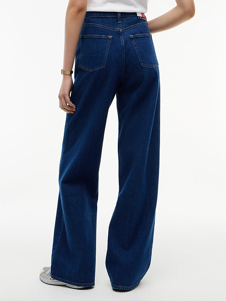 Jeans Claire wide fit a vita alta in denim blu