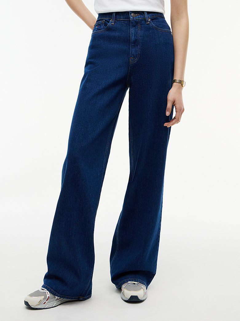 Jeans Claire wide fit a vita alta in denim blu