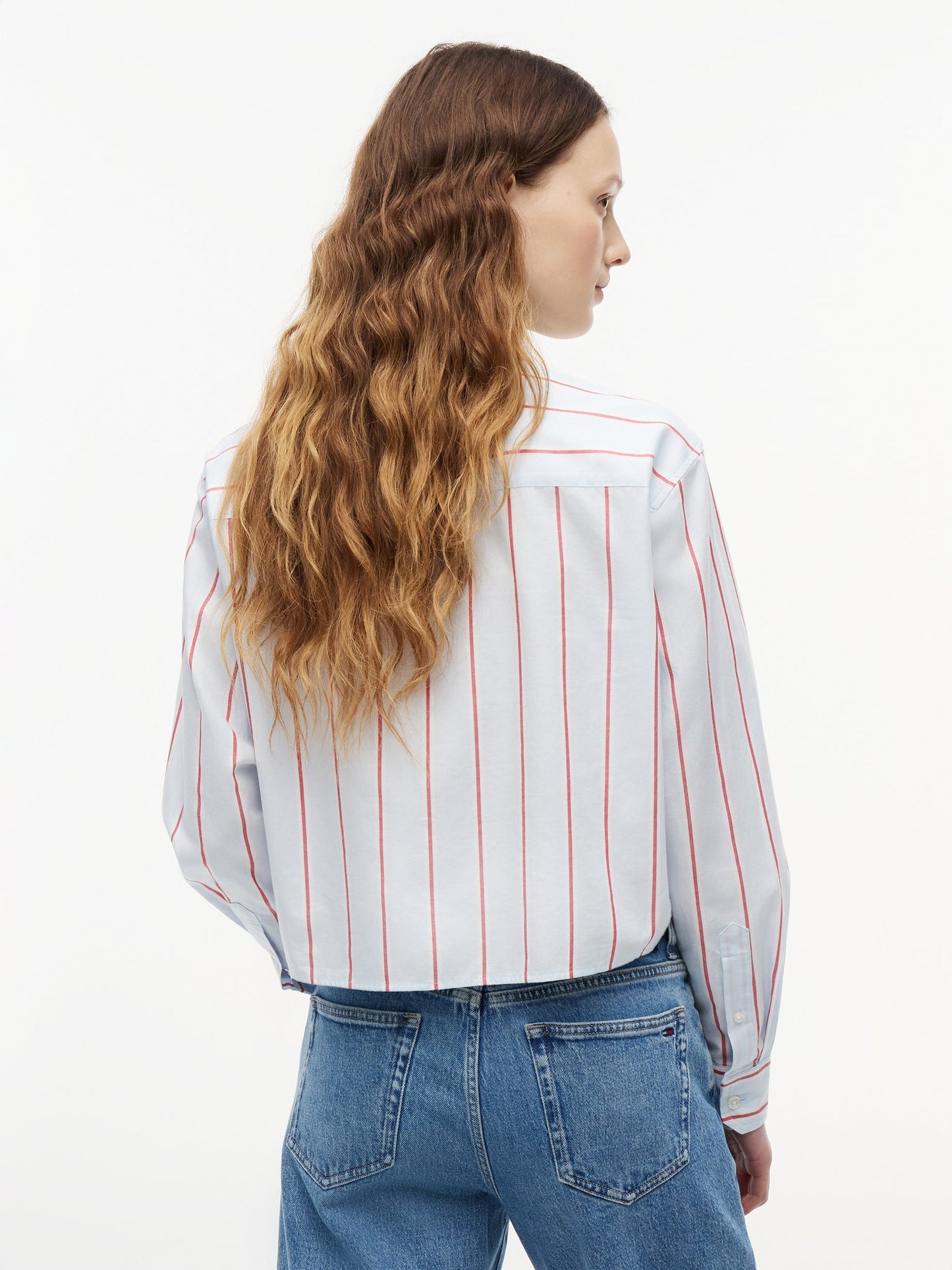 Camicia Tommy jeans celeste a righe