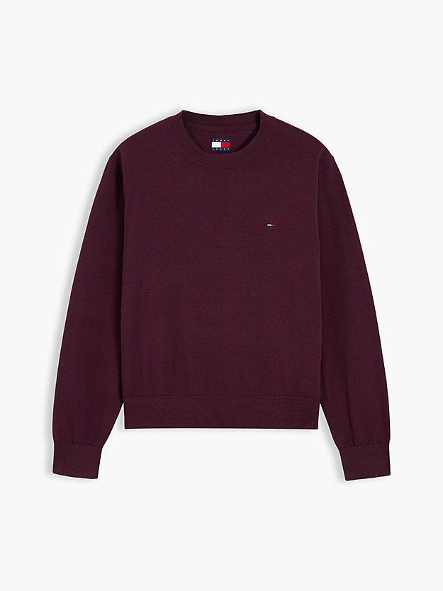 Maglioncino Tommy Jeans in cotone bordeaux